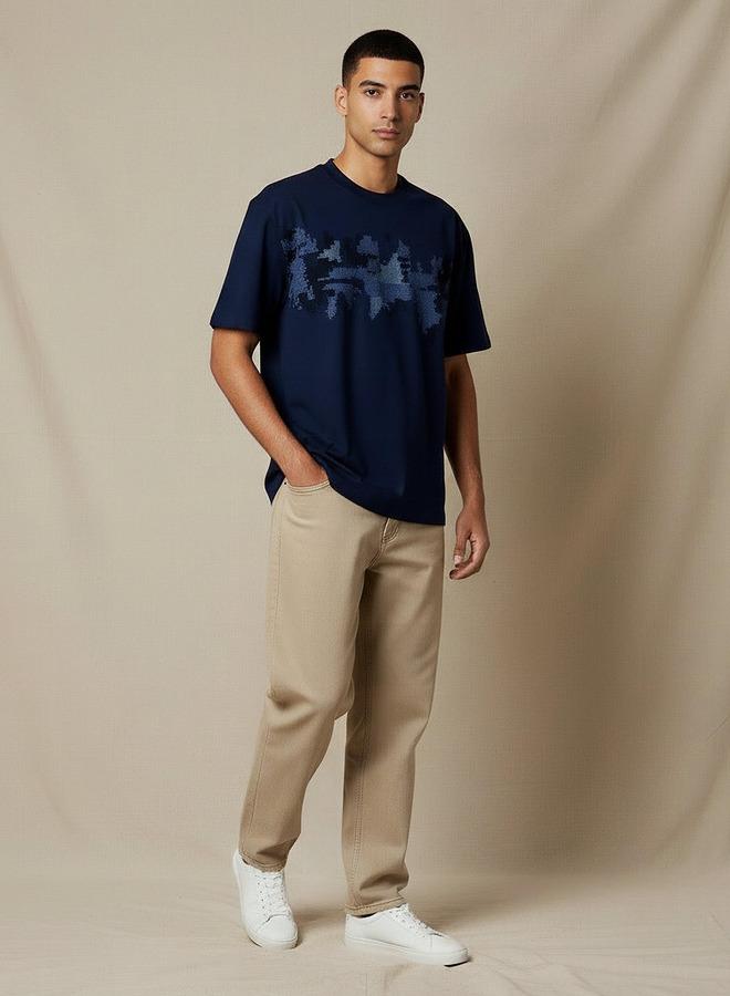 Lee Cooper Men Regular Fit Crew Neck Short Sleeve Embroidered T-shirt - Image 2